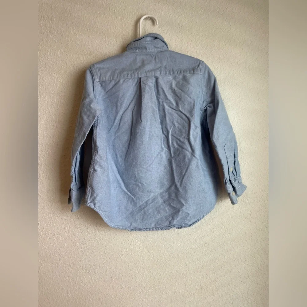 Ralph Lauren Classic Fit Kids Light Blue Cotton Oxford Button Down Shirt size 4T